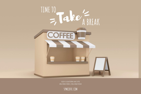 Template di design Barista Making Coffee by Machine Poster 24x36in Horizontal