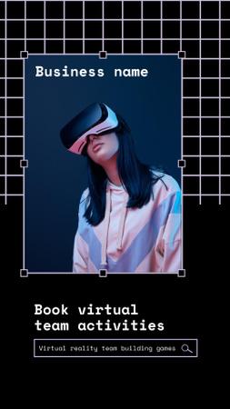 Woman in Virtual Reality Glasses TikTok Video Šablona návrhu