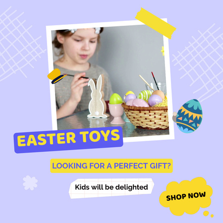 Platilla de diseño Toys As Gift At Easter To Child Animated Post