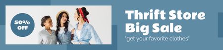 Thrift Store Big Sale In Blue Ebay Store Billboard Design Template