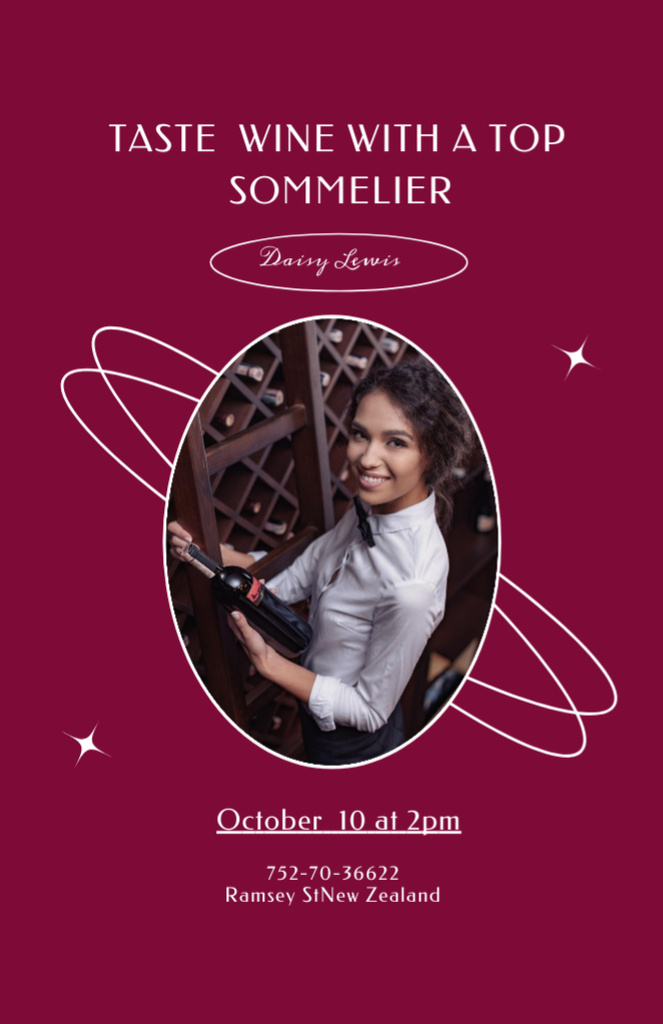 Designvorlage Wine Tasting Event With Sommelier für Invitation 5.5x8.5in