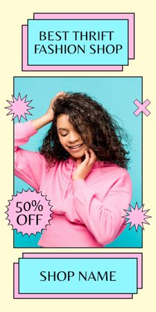 Mixed Race Woman for Best Thrift Shop Graphic Design Template