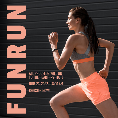 Obrázek běžící žena sportovec Instagram Šablona návrhu