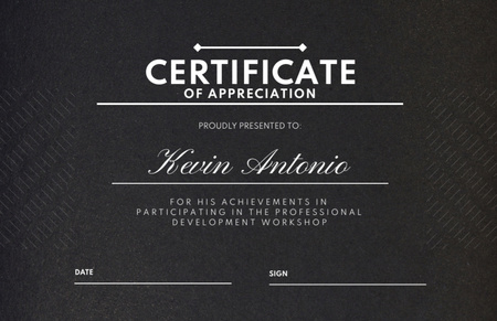 Simple Award of Achievement Certificate 5.5x8.5in Design Template