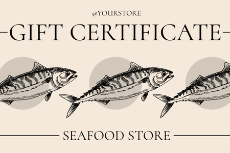 Подарочный ваучер в магазине морепродуктов Gift Certificate – шаблон для дизайна