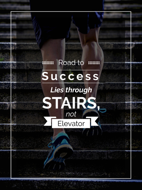 Template di design Motivational quote with Man running in city Poster US