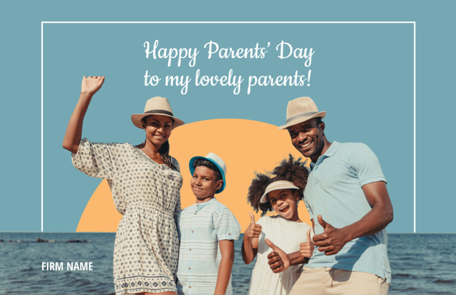 Modèle de visuel Happy parents' Day - Thank You Card 5.5x8.5in