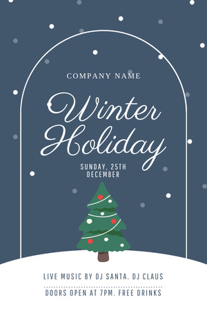 Winter Holiday Announcement Pinterest Design Template