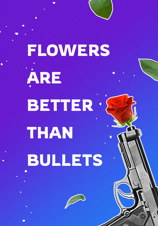 Social Issue Coverage with Flower in Gun Poster 28x40in Design Template