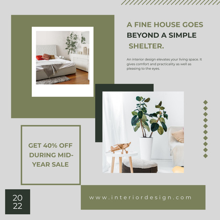 Collage with Discount Offer for Home Furniture Instagram Design Template