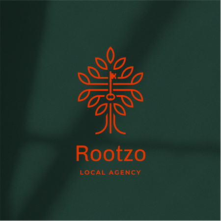 Designvorlage Agency Services Ad with Creative Tree Illustration für Logo