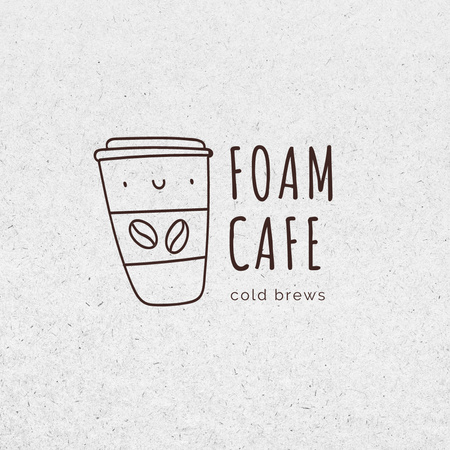 Soğuk Kahve İçecek İkramı Logo Tasarım Şablonu