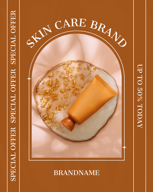 Ad of Natural Skincare Brand Instagram Post Vertical Design Template