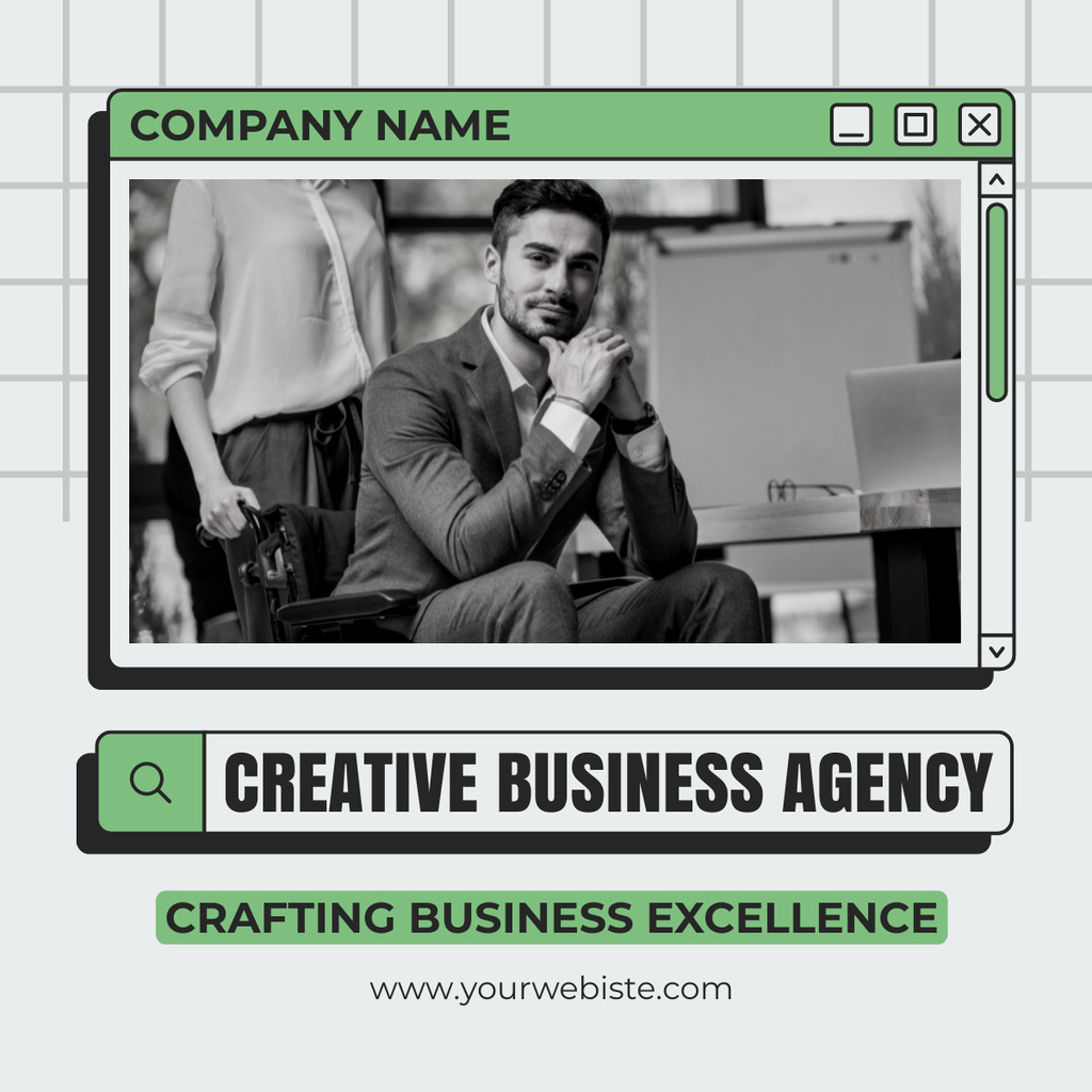 Worker of Creative Business Agency LinkedIn postデザインテンプレート