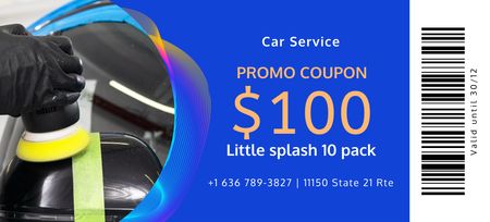 Voucher for Car Service Coupon 3.75x8.25in Design Template