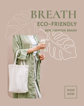 Ad of Eco-Friendly Fashion Brand Instagram Post Vertical Modelo de Design