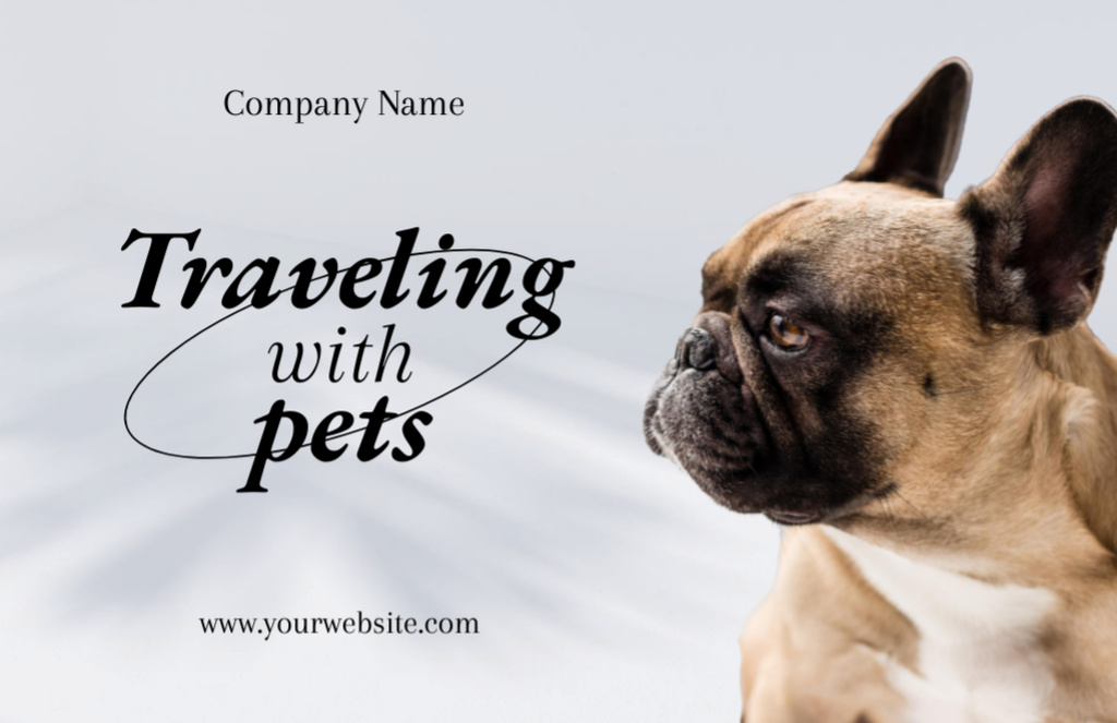 Ad of Pet Travel Guide with French Bulldog Flyer 5.5x8.5in Horizontal Design Template