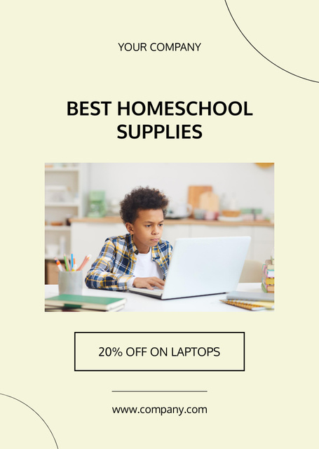 Home And School Supplies With Discount Postcard A6 Vertical Modelo de Design