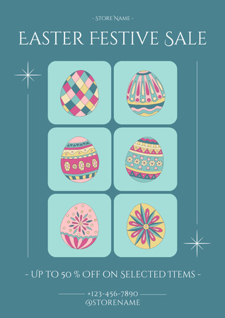 Modèle de visuel Publicité de vente festive de Pâques - Poster