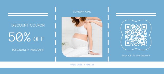 Pregnancy Body Massage Ad Coupon 3.75x8.25in Πρότυπο σχεδίασης