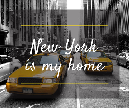 Taxi Cars in New York city Facebook Design Template