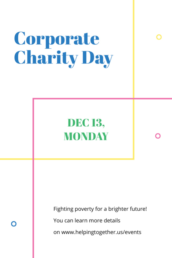 Modèle de visuel Minimalist Announcement of Corporate Donation Day - Flyer 4x6in