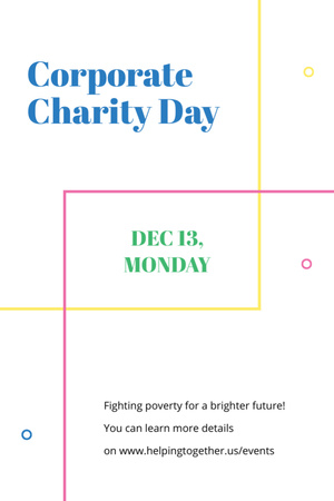 Corporate Charity Day on simple lines Flyer 4x6in Design Template