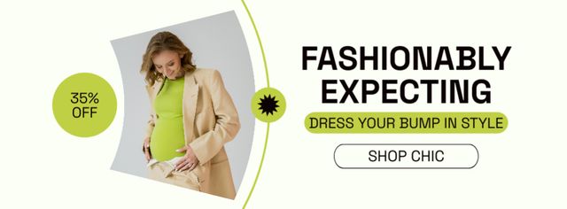 Fashionable Clothes Offer for Expectant Mothers Facebook cover – шаблон для дизайну