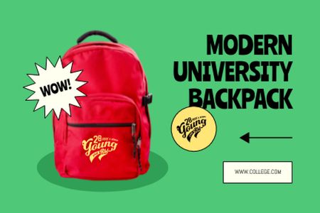 Modern University Backpack Label Modelo de Design