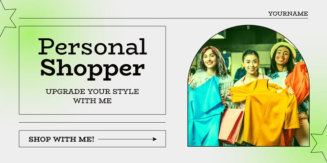 Assistance of Personal Shopper of Clothes Twitter Design Template