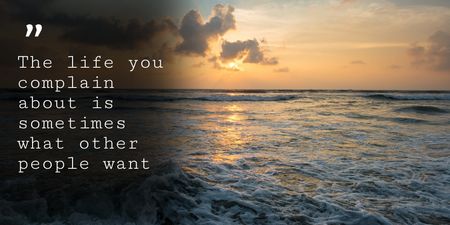 Vital Quote with Beautiful Seascape Twitter Design Template