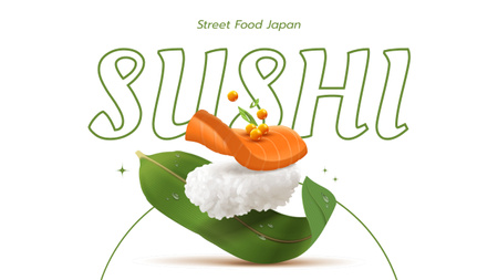 Offer of Yummy Sushi with Salmon Youtube Thumbnail Design Template