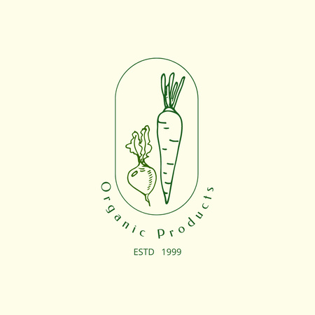 Carrot and Beetroot Illustration Logo Design Template