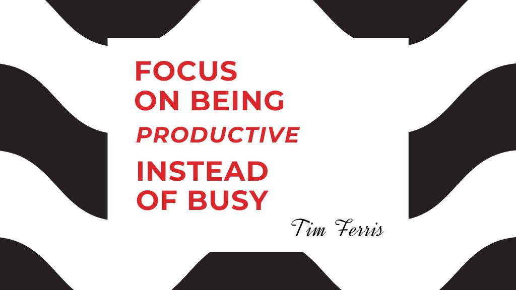 Template di design Productivity Quote on Waves in Black and White Title