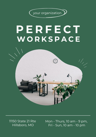 Plantilla de diseño de Guía de muebles para espacios de trabajo Flyer A5 