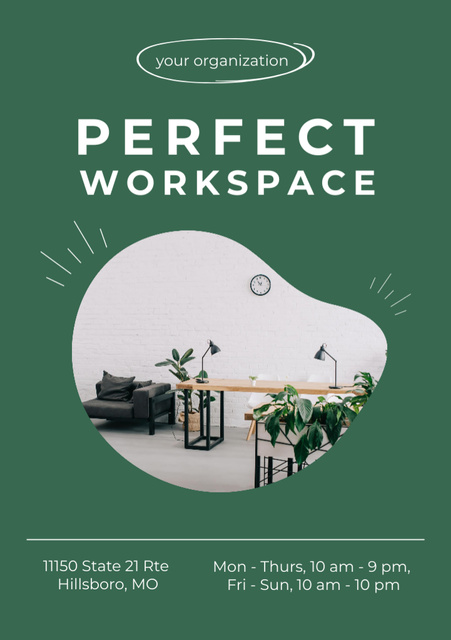 Workspace Furniture Guide Flyer A5 Design Template