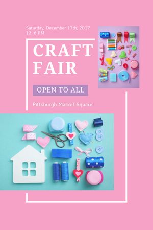 Craft Fair with needlework tools Tumblrデザインテンプレート