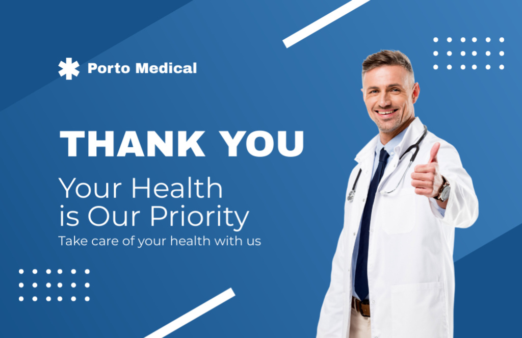 Healthcare Services Marketing Thank You Card 5.5x8.5in – шаблон для дизайна