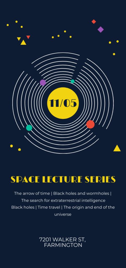 Space Exploration Lecture Series Flyer DIN Large Design Template