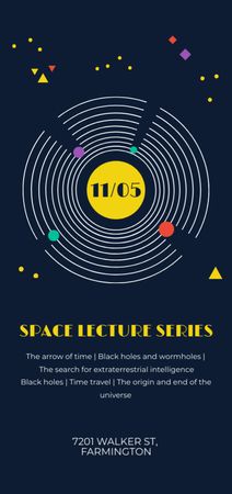 Space Event Announcement Space Objects System Flyer DIN Large Design Template