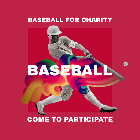 Charity Baseball Game Announcement Instagram Design Template