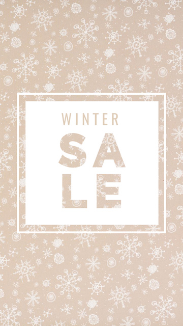 Winter Sale Announcement on Snowflakes Pattern Instagram Story Design Template