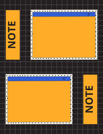 Designvorlage Gelbe leere Leerzeichen für Notizen für Notepad 107x139mm