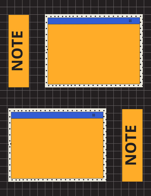 Yellow Empty Blanks for Notes Notepad 107x139mmデザインテンプレート