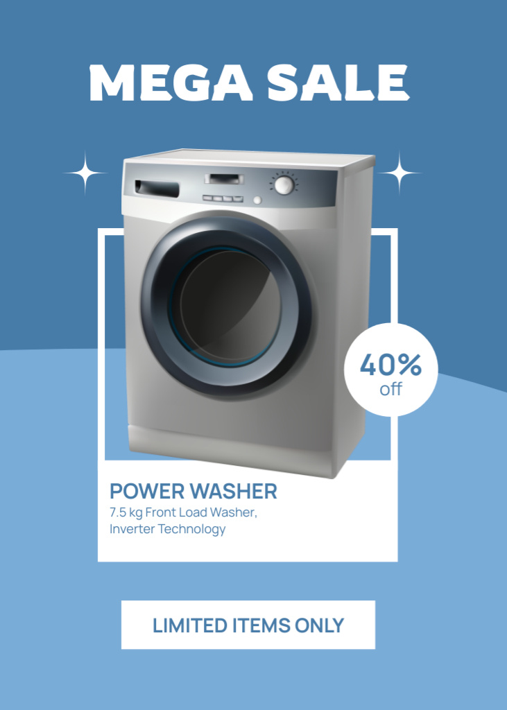 Limited Offer of Washing Machines Blue Flayer – шаблон для дизайну