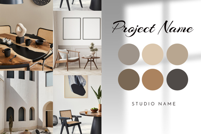 Modèle de visuel Minimalist Luxury Beige Interior Designs - Mood Board
