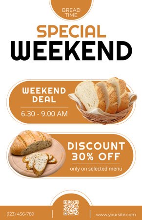 Discount Offer on Fresh Bread Recipe Card Design Template