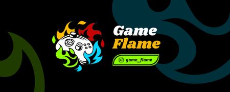 Játékfolyam-hirdetés fényes karakterrel Twitch Profile Banner tervezősablon