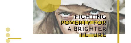Ontwerpsjabloon van Email header van Citaat over armoedebestrijding voor een betere toekomst