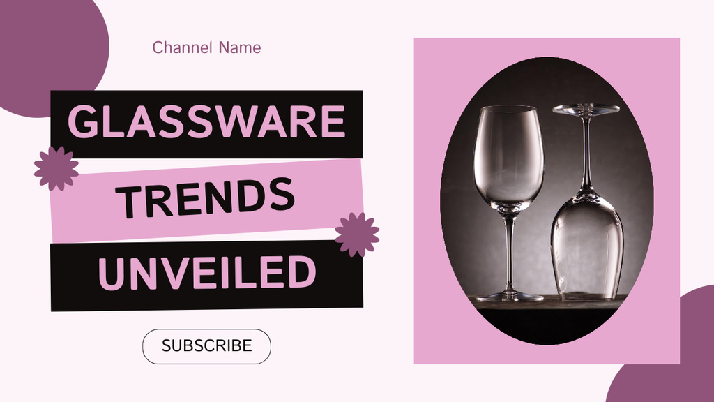 Glassware Trends In Vlog Episode With Wineglasses Youtube Thumbnail Design Template